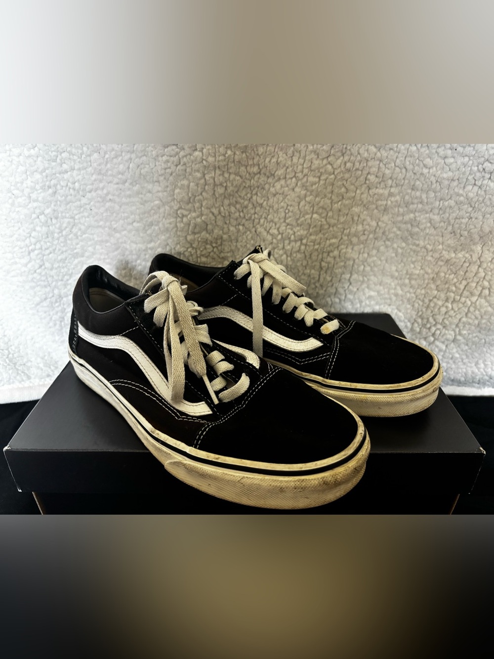 Vans Black & White Old Skool Low-Top Sneakers